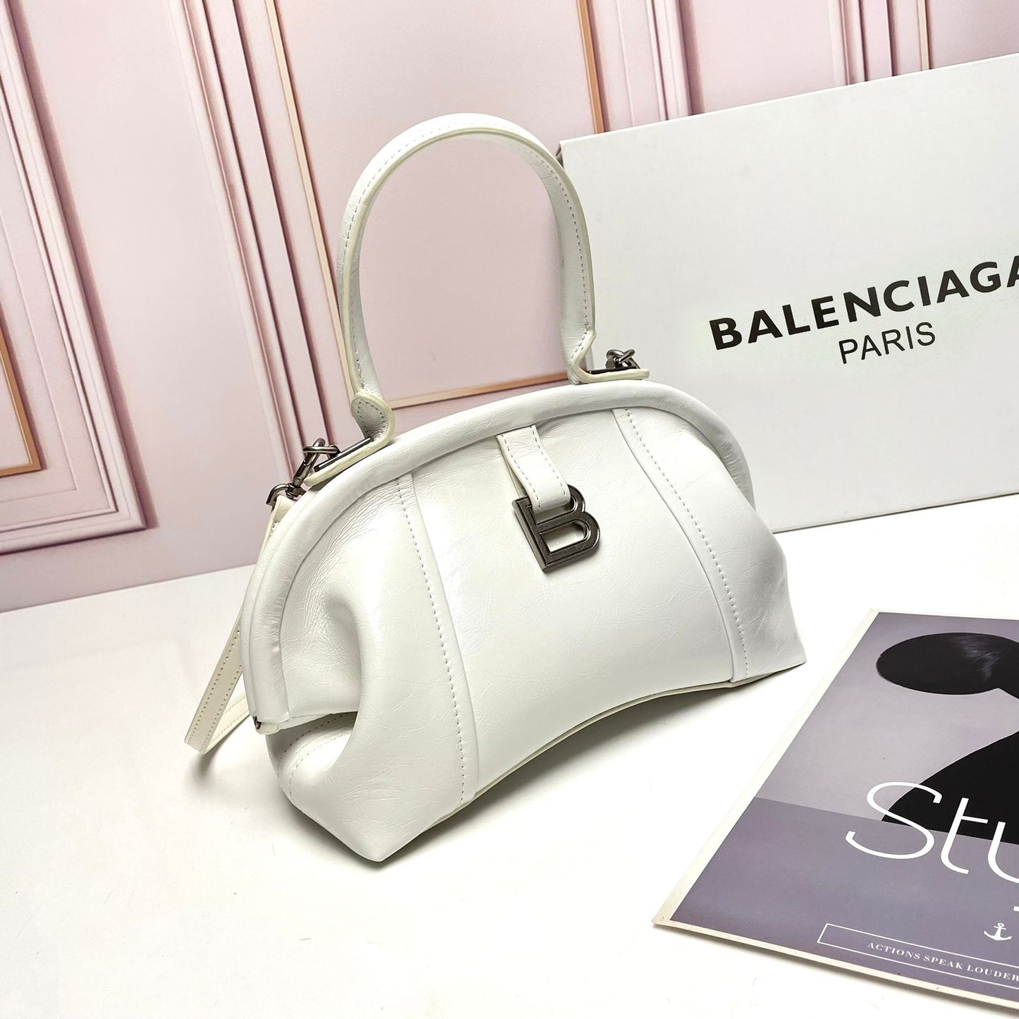 Balenciaga White Small Editor Bag