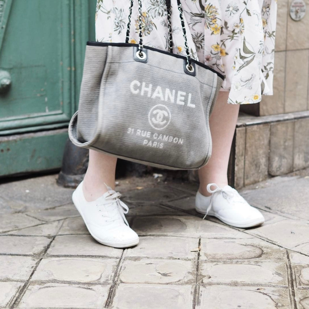 Chanel Tote Bag White Canvas