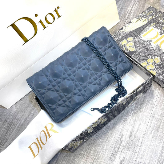 Lady Dior pouch Cannage Calfskin Diamond Motif Bag