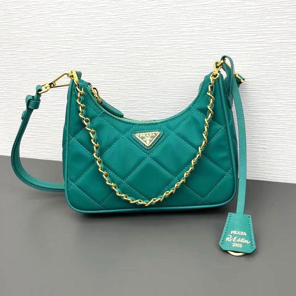 Prada Re-Edition 1995 Chaine Mini in Green Re-Nylon Bag