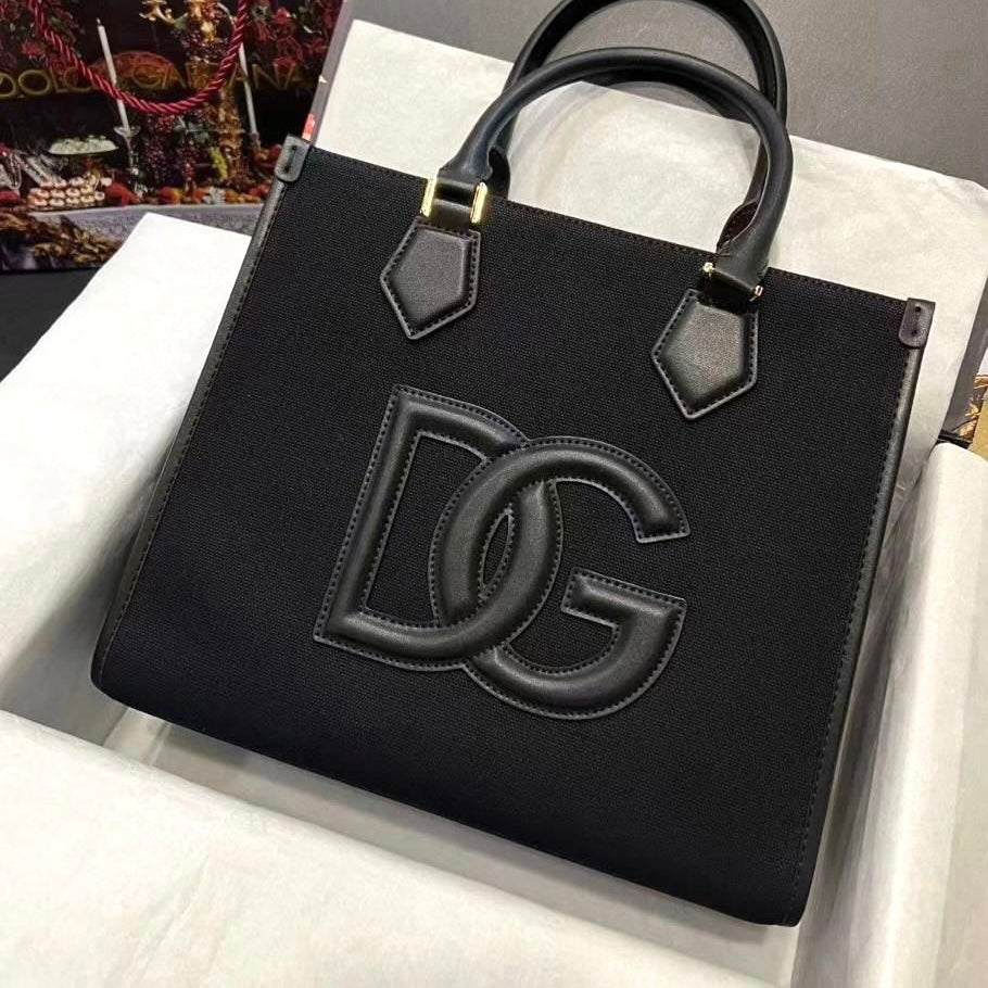 Dolce & Gabbana Canvas Shopper With Calfskin Bag