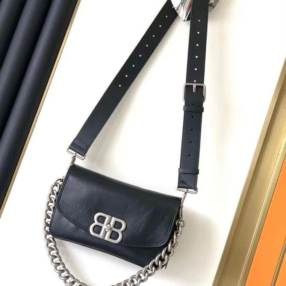 Balenciaga large BB Soft Flap Leather Shoulder Bag