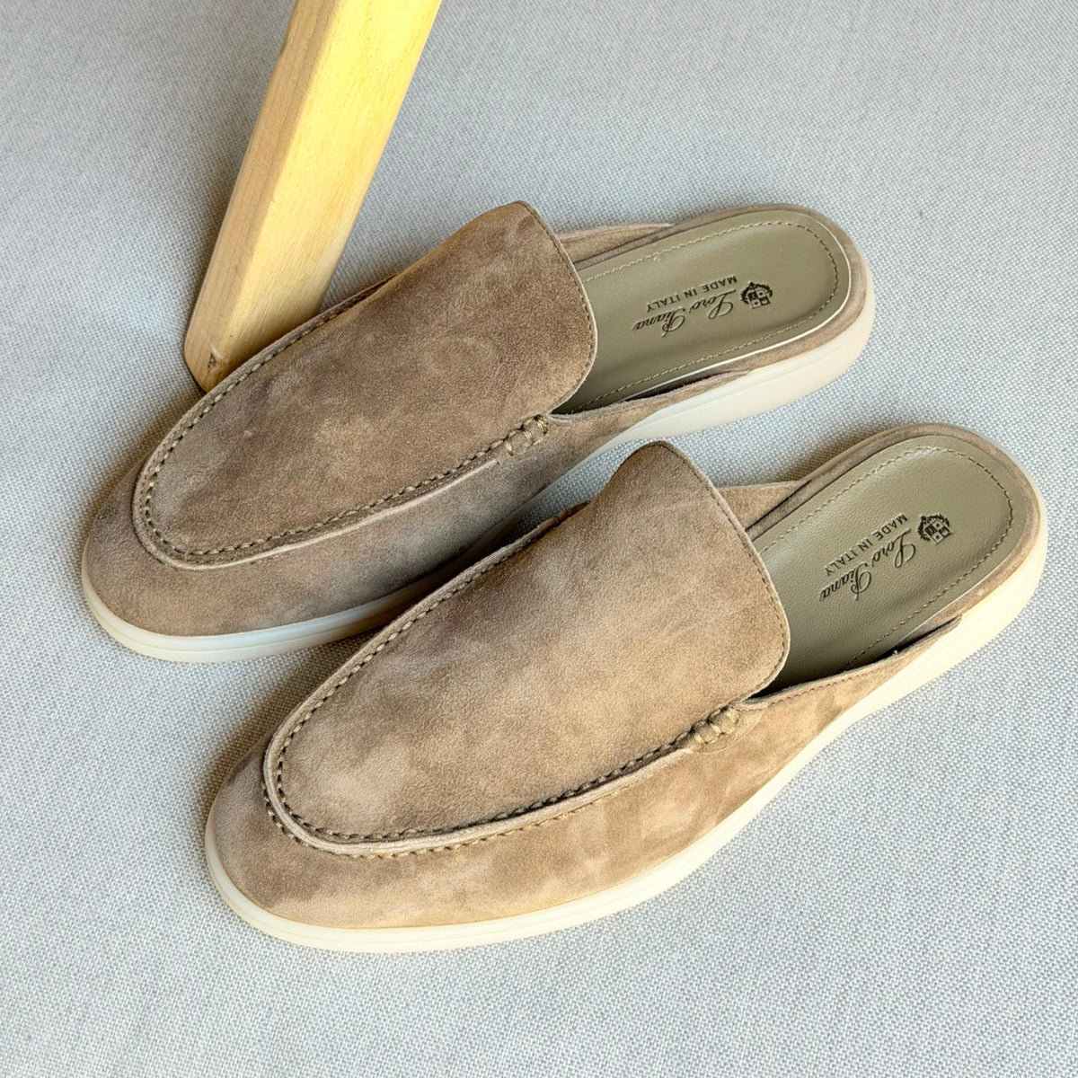 Loro Piana Babouche Walk Mules Suede Men