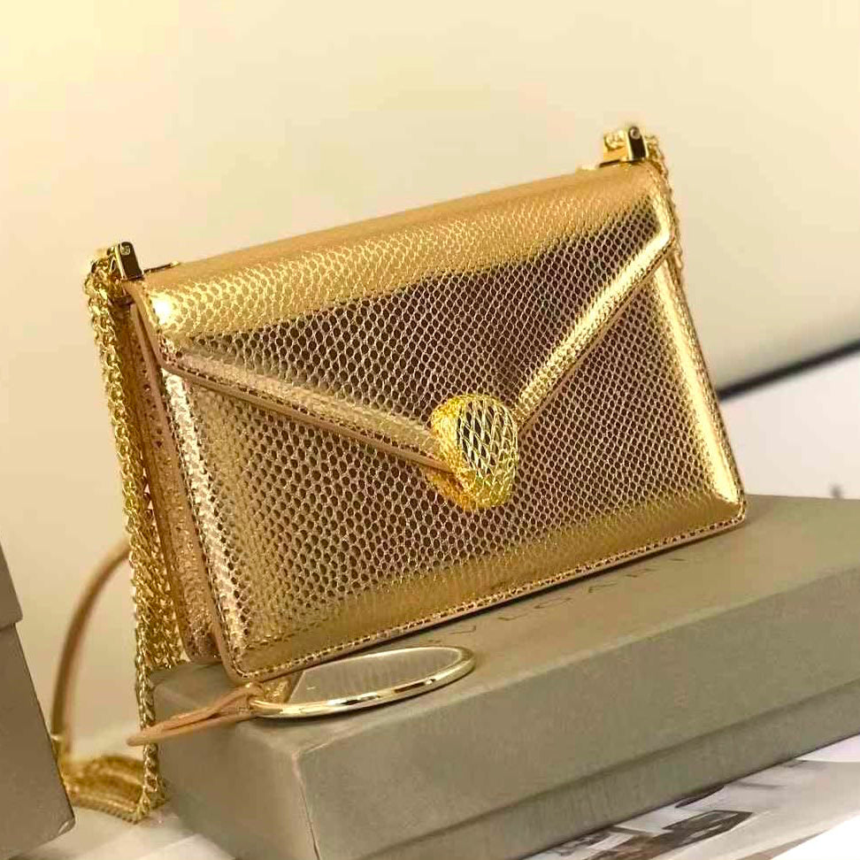 BVlgari Serpenti Forever Shoulder Metallic Bag