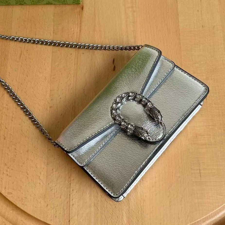 Gucci Dionysus Super Mini Metallic Leather Shoulder Bag
