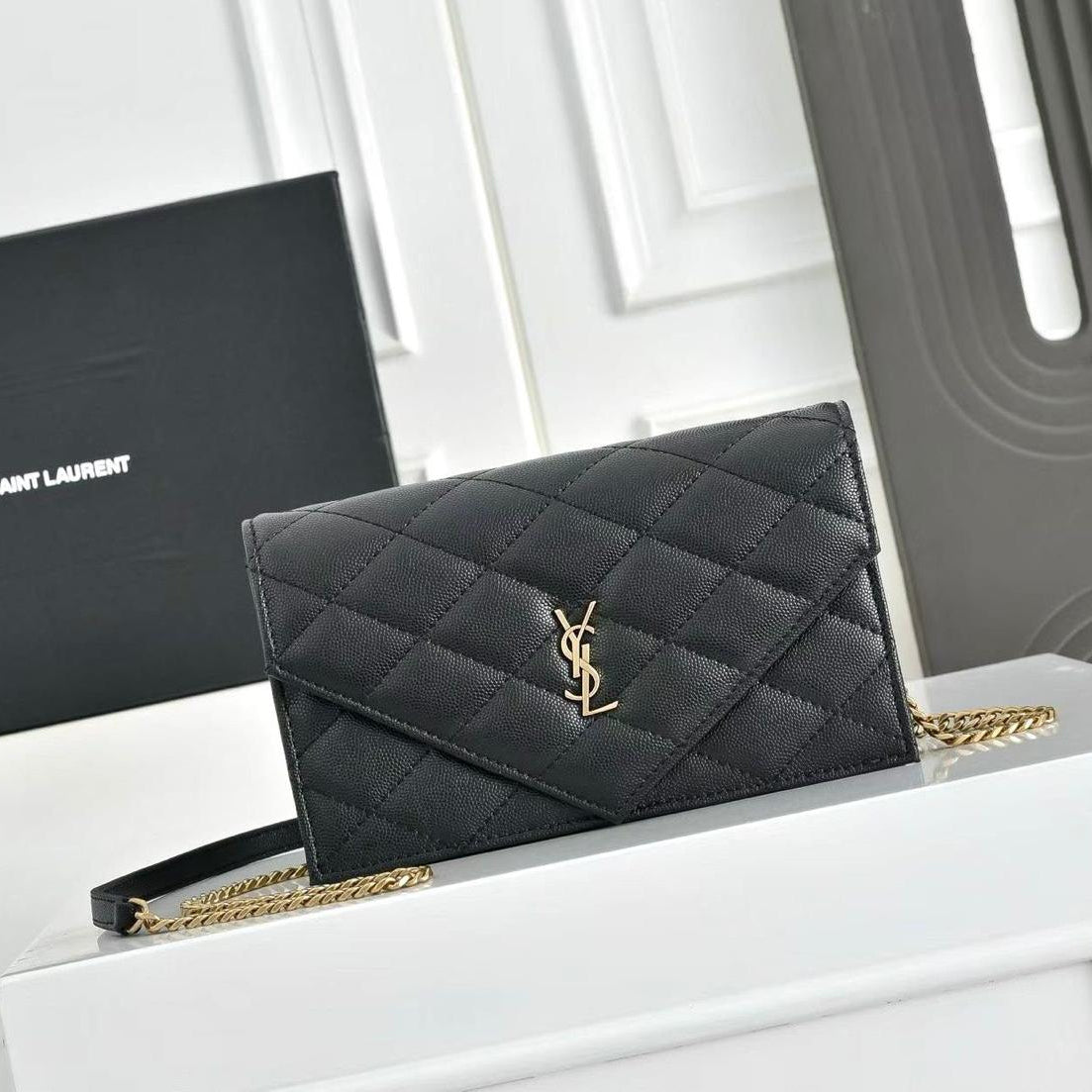 Saint Laurent Cassandre envelope chain wallet