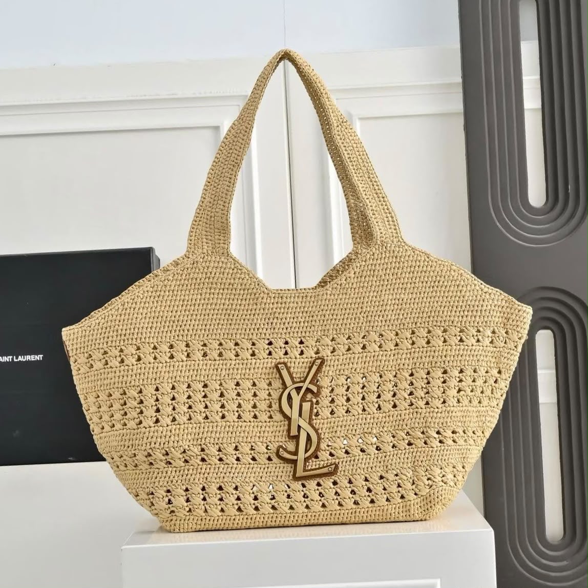 Saint Laurent Icare Tote Bag in Raffia