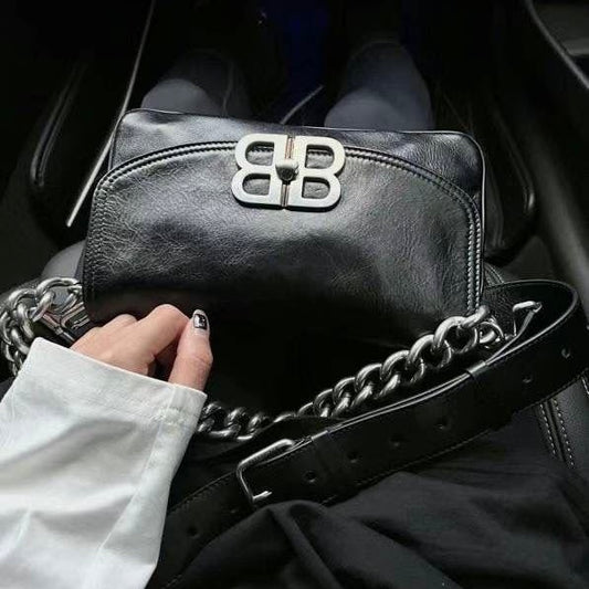 Balenciaga large BB Soft Flap Leather Shoulder Bag