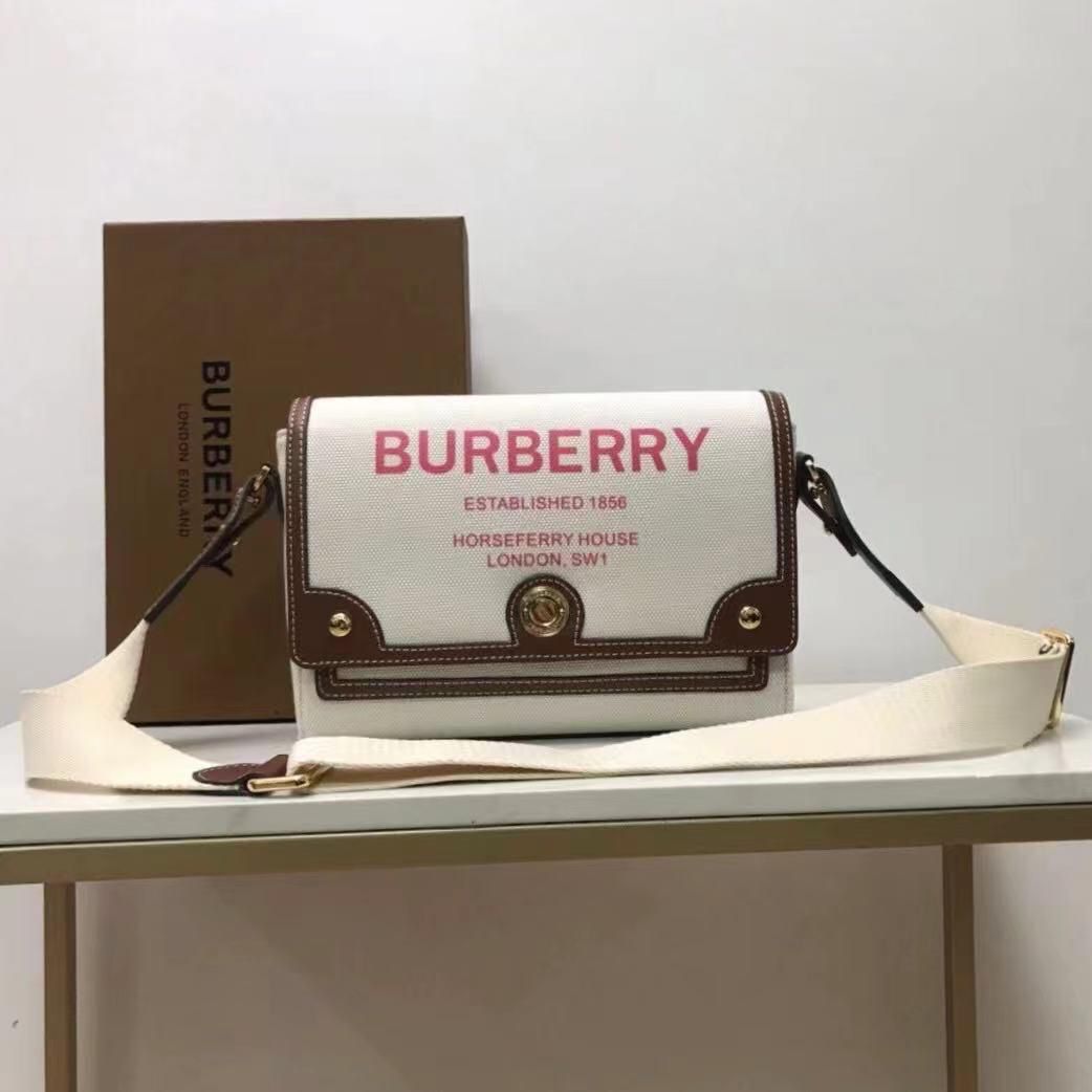 Burberry note horseferry print canvas crossbody bag
