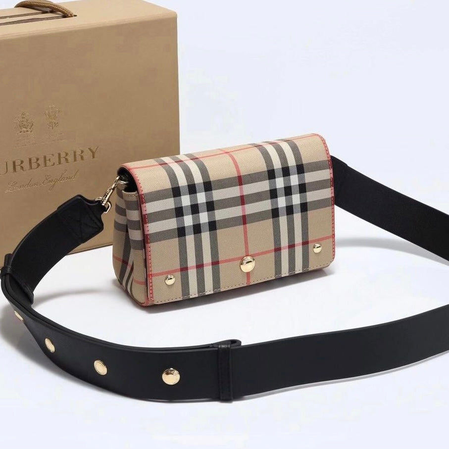 BURBERRY SMALL HORSEFERRY PRINT COTTON CANVAS CROSSBODY BAG