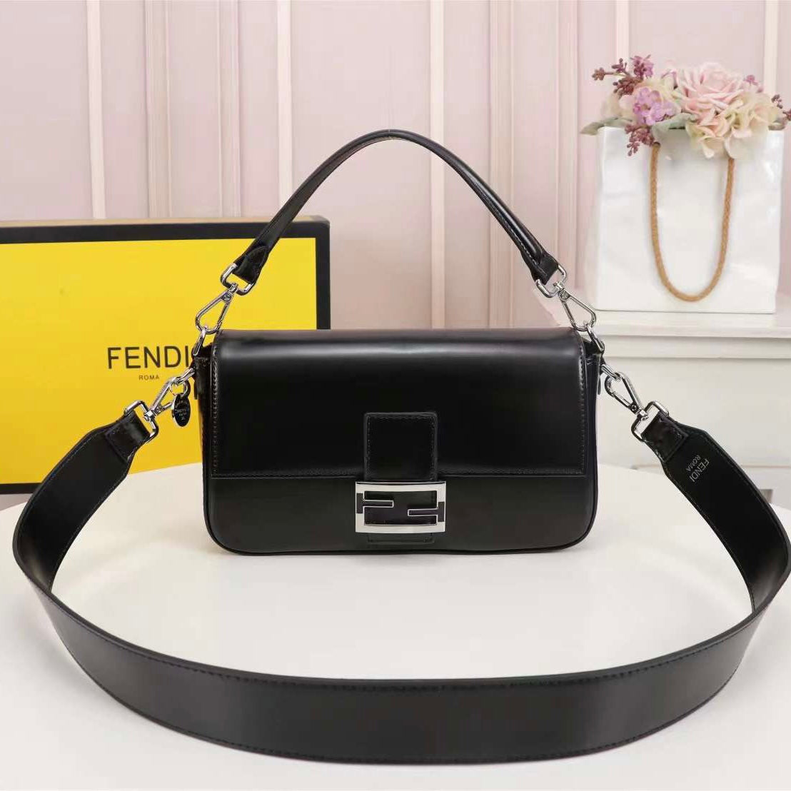 Fendi Baguette continental Medium Neon Bag