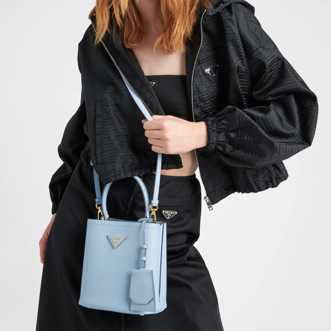 Prada Small Saffiano Leather Panier Bag