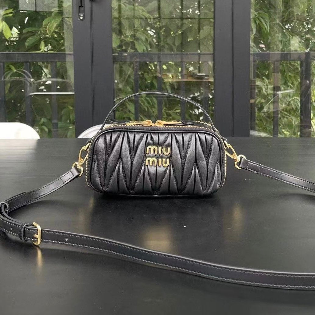 Miu Miu Matelassé-Leather Cross-Body Bag