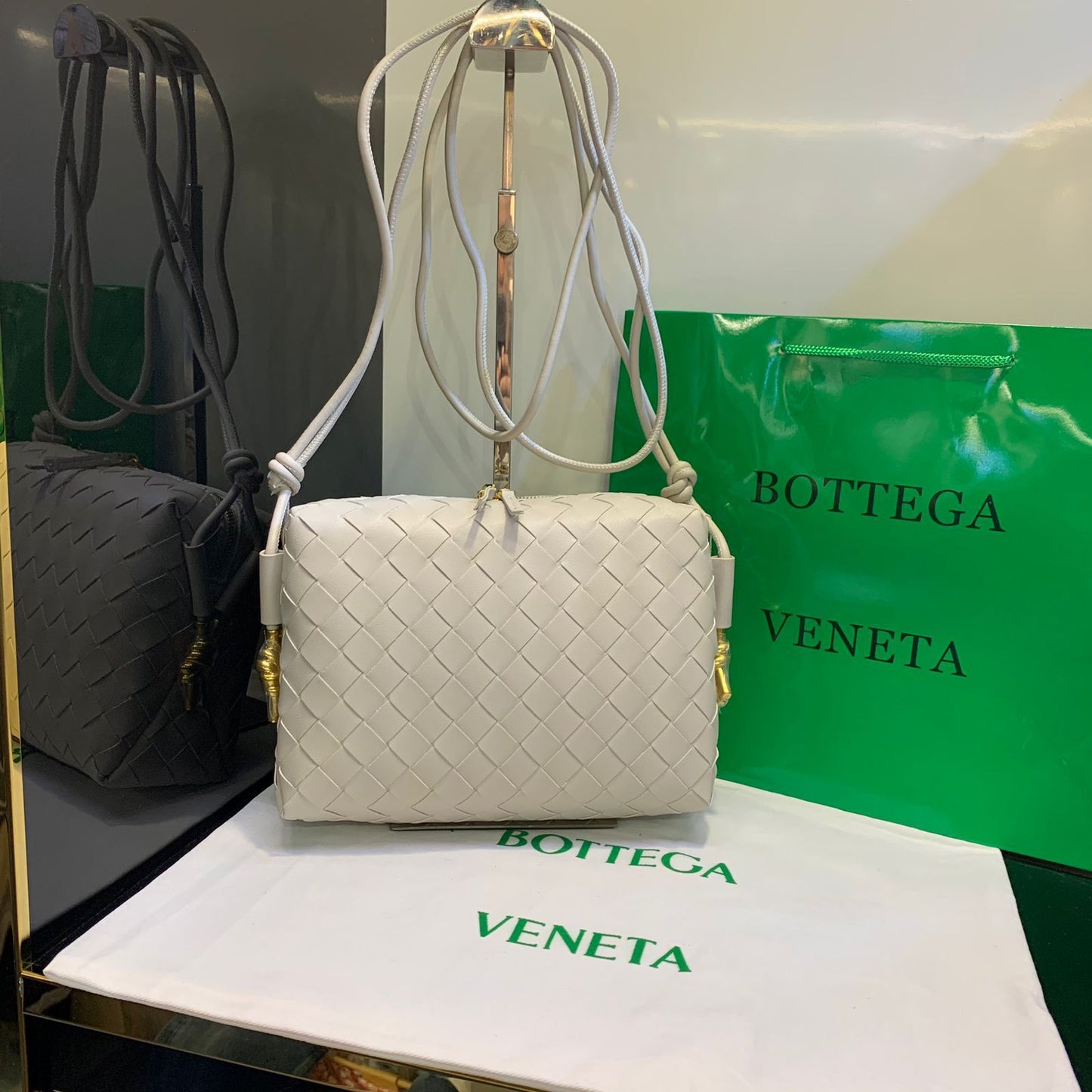 Bottega Veneta Mini Loop Crossbody in Intrecciato Leather Bag