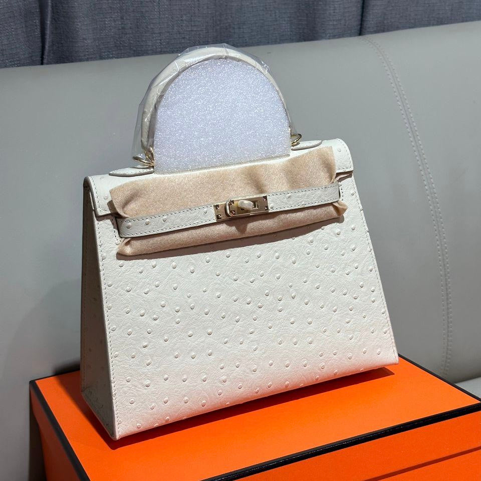 Hermes Medium Kelly Ostrich Bag