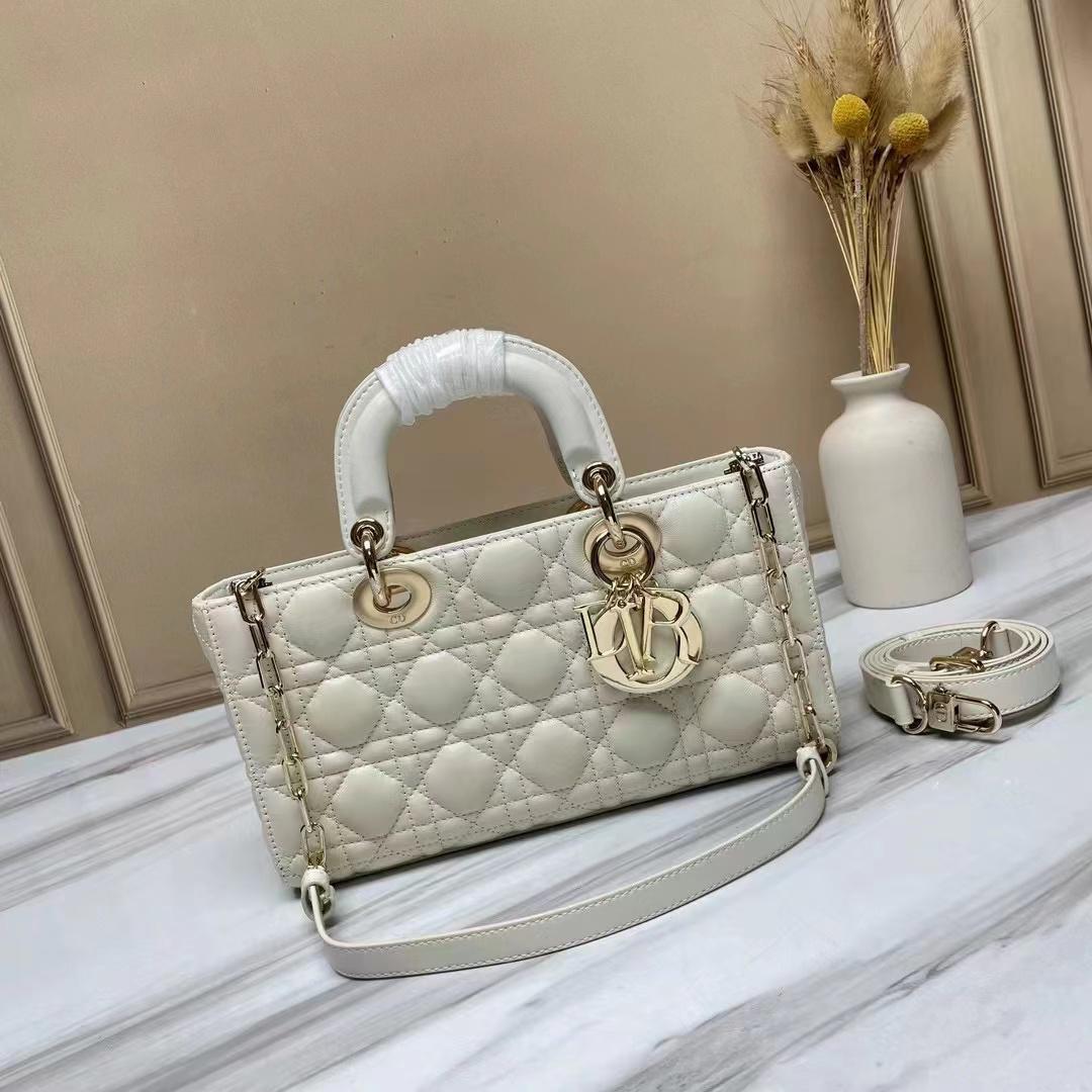 Dior Lady D-JOY Latte Cannage Lambskin Small Bag