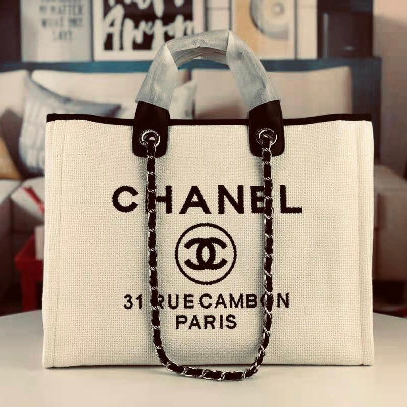 Chanel tote bag canvas on sale