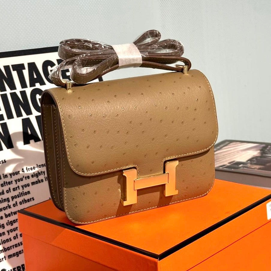 Hermes Constance Ostrich Bag