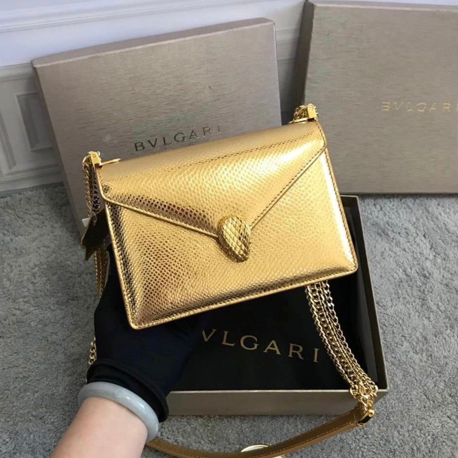 BVlgari Serpenti Forever Shoulder Metallic Bag