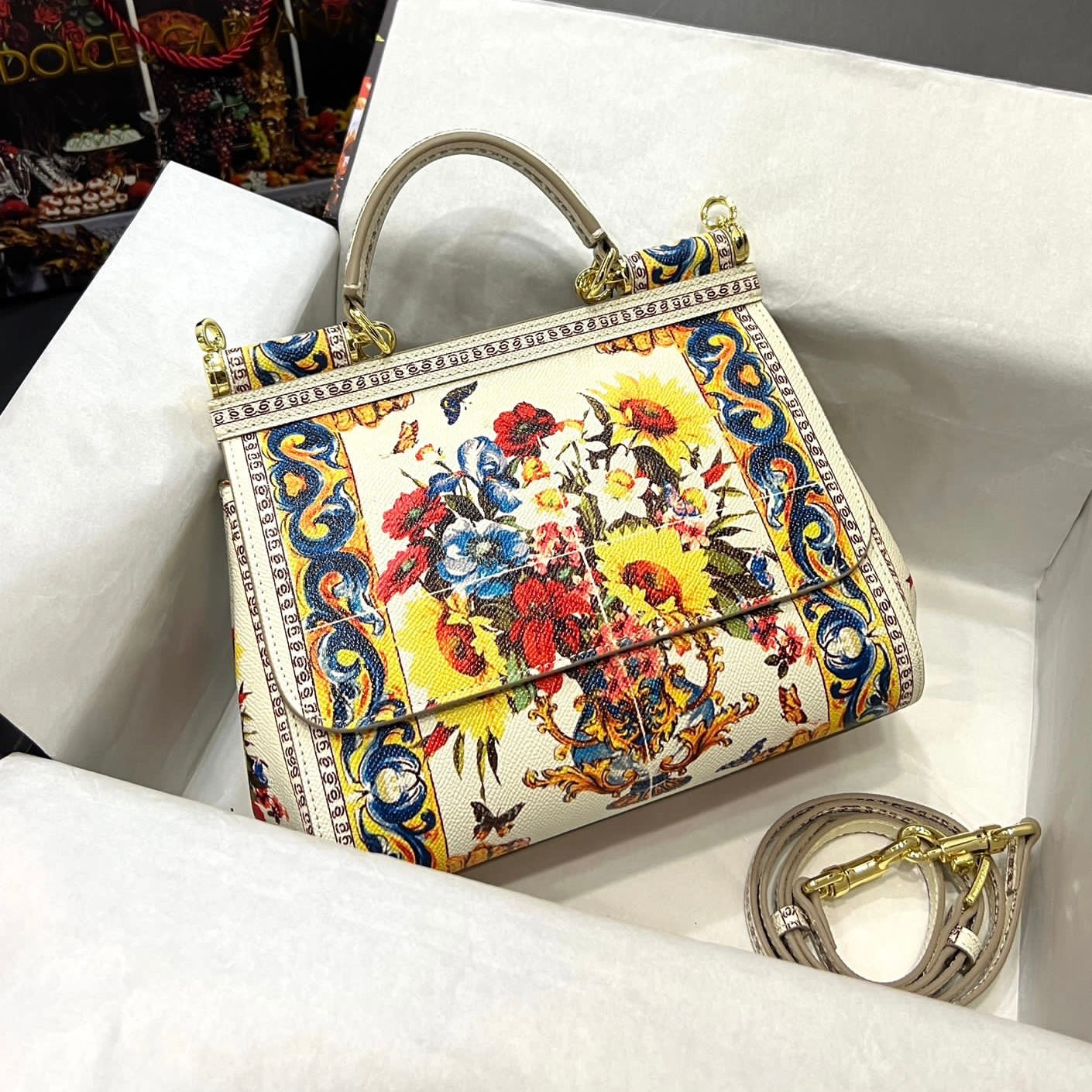 Dolce & Gabbana Sicily Floral-printed Shoulder Bag