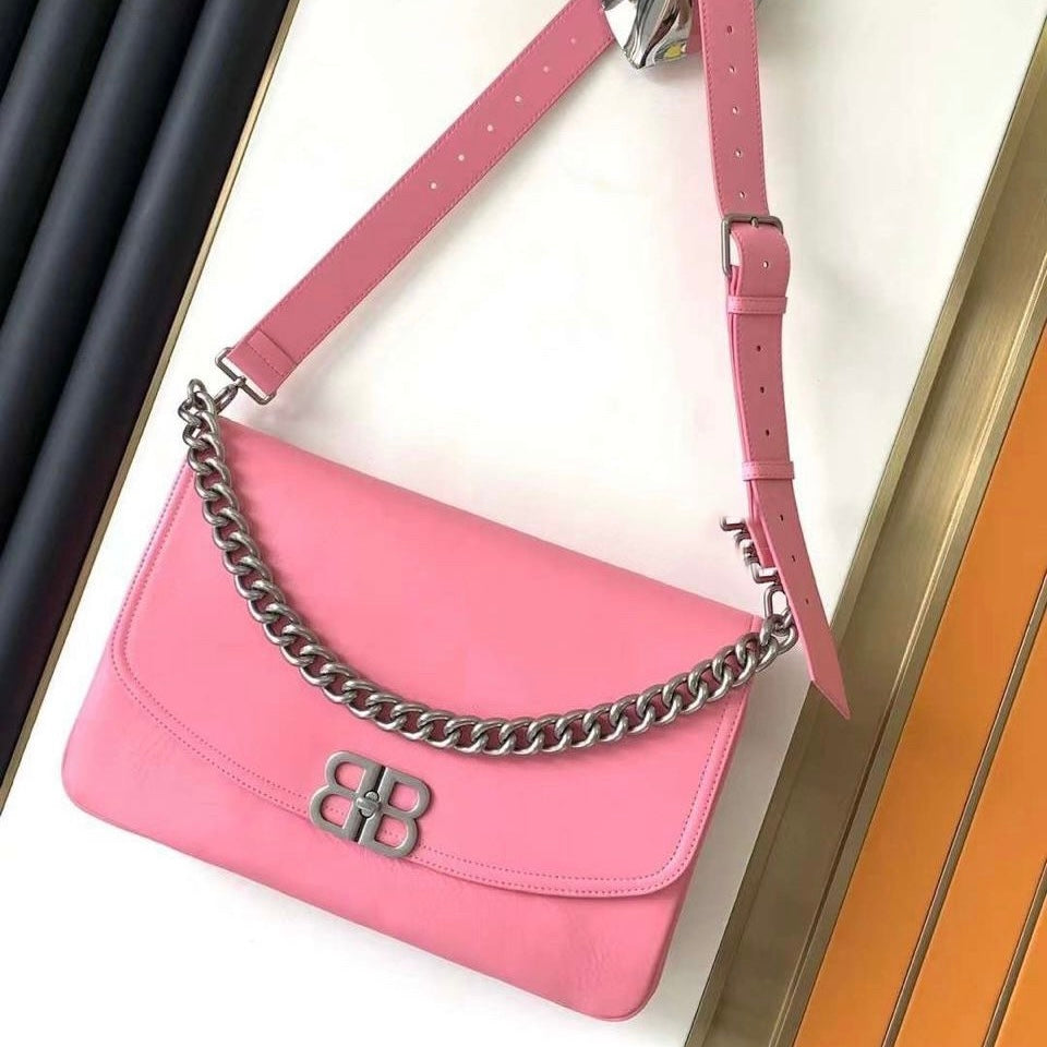 Balenciaga large BB Soft Flap Leather Shoulder Bag