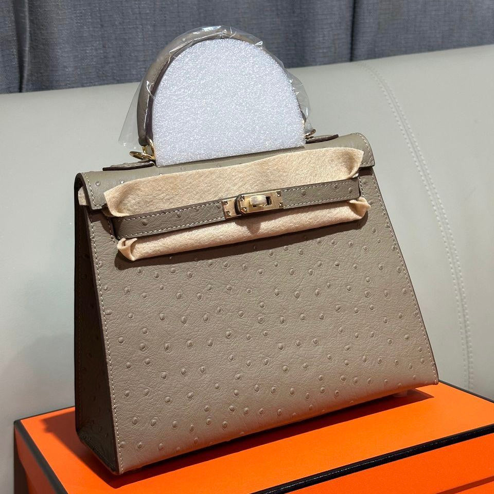 Hermes Medium Kelly Ostrich Bag