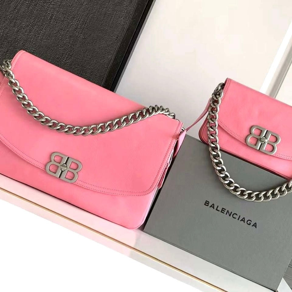 Balenciaga large BB Soft Flap Leather Shoulder Bag