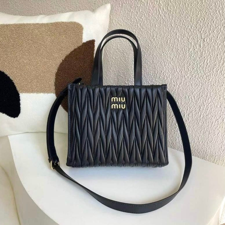 Miu Miu Run Away Matelassé Nappa Leather Hand Bag