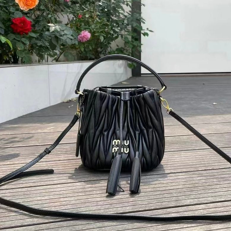 Miu Miu Matelassé Bappa Leather Bucket Bag