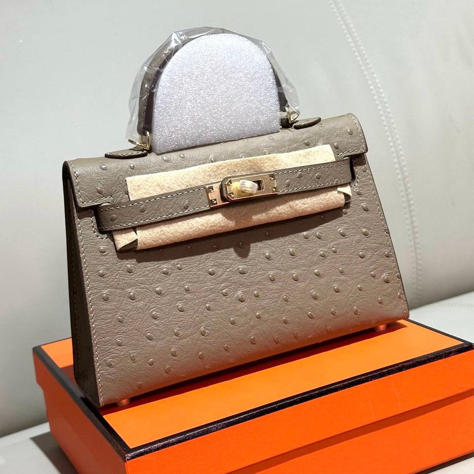 Hermes Mini Kelly Ostrich Bag