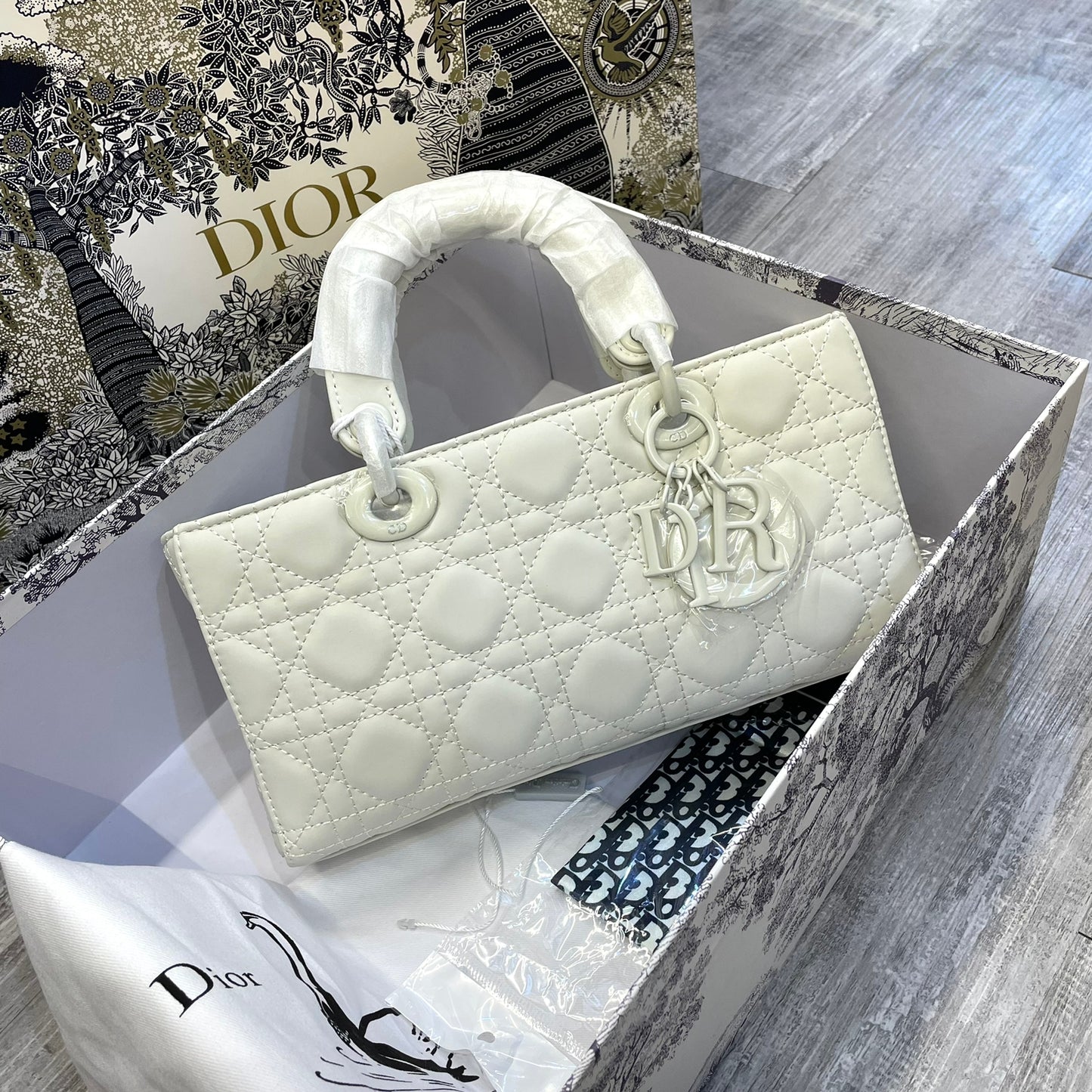 Dior Lady D-JOY Latte Cannage Lambskin Bag