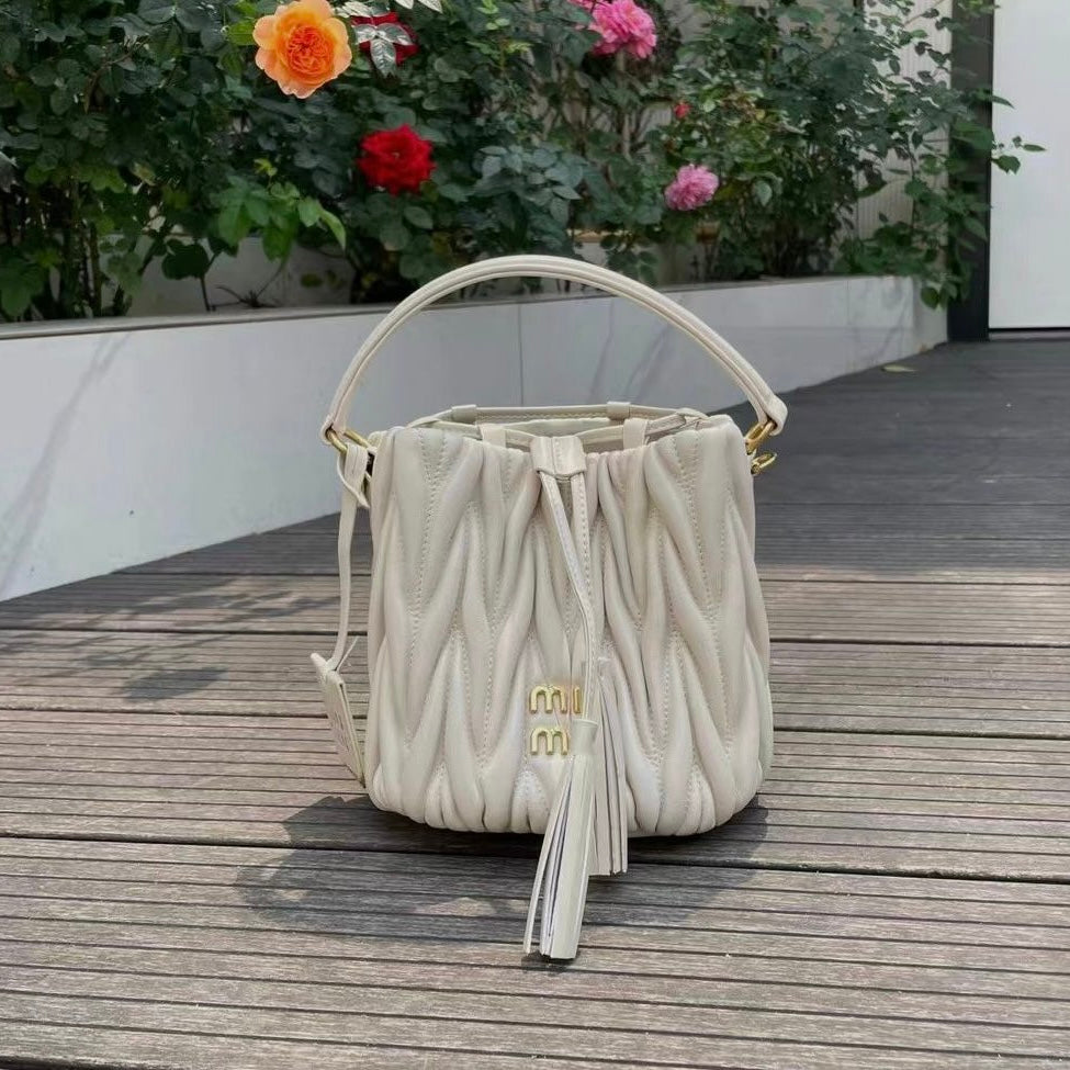 Miu Miu Matelassé Bappa Leather Bucket Bag