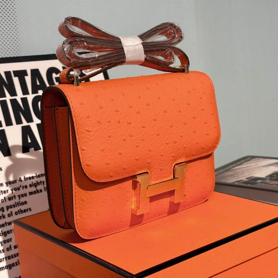 Hermes Constance Ostrich Bag