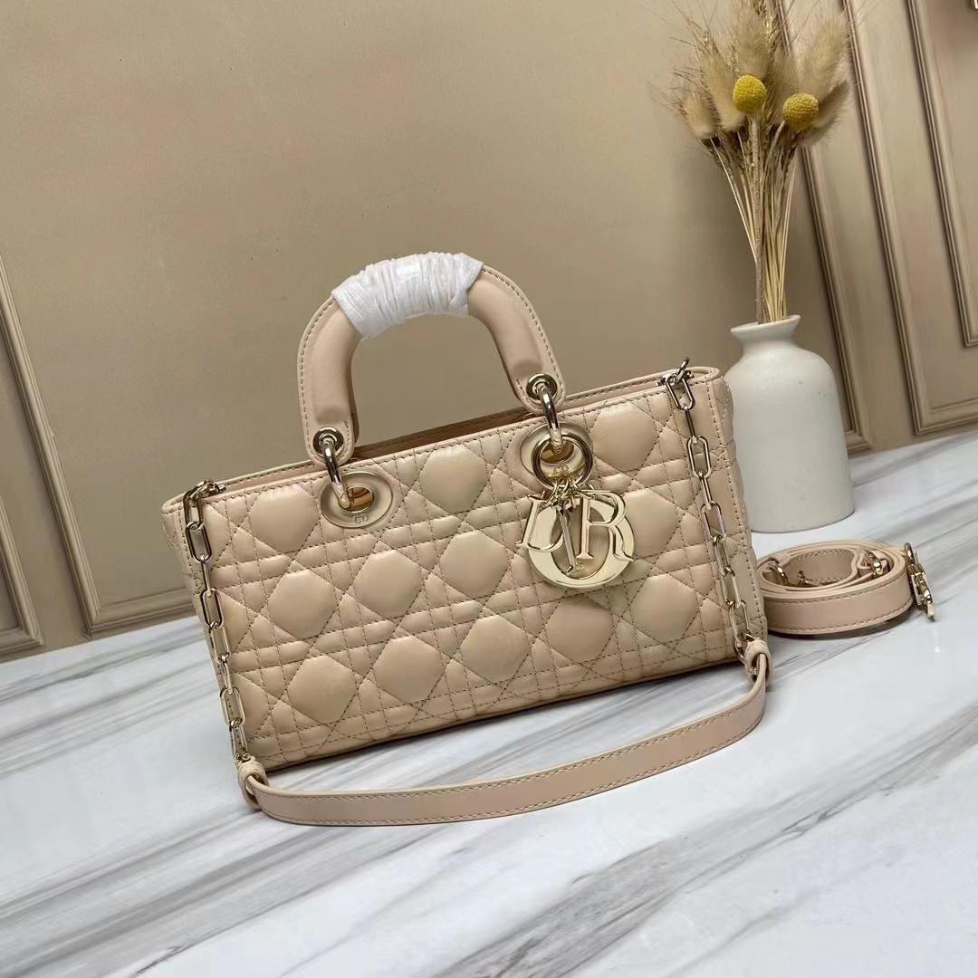 Dior Lady D-JOY Latte Cannage Lambskin Small Bag