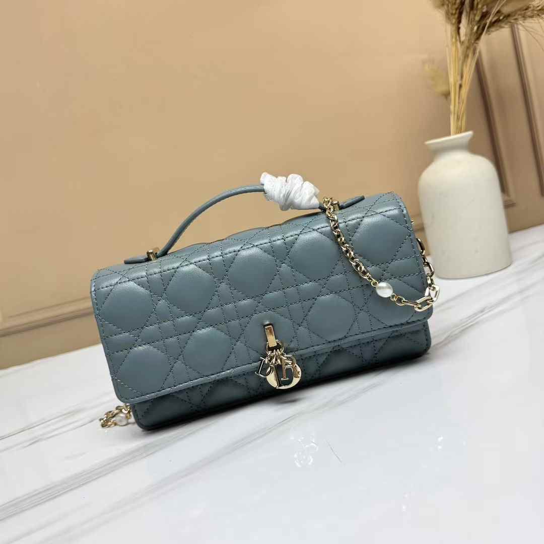 Lady Dior Pouch Latte Cannage Lambskin Bag