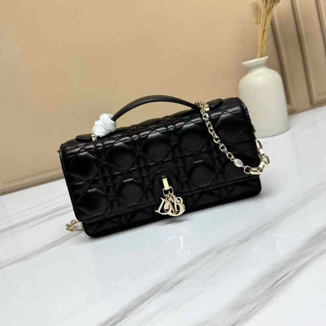 Lady Dior Pouch Latte Cannage Lambskin Bag