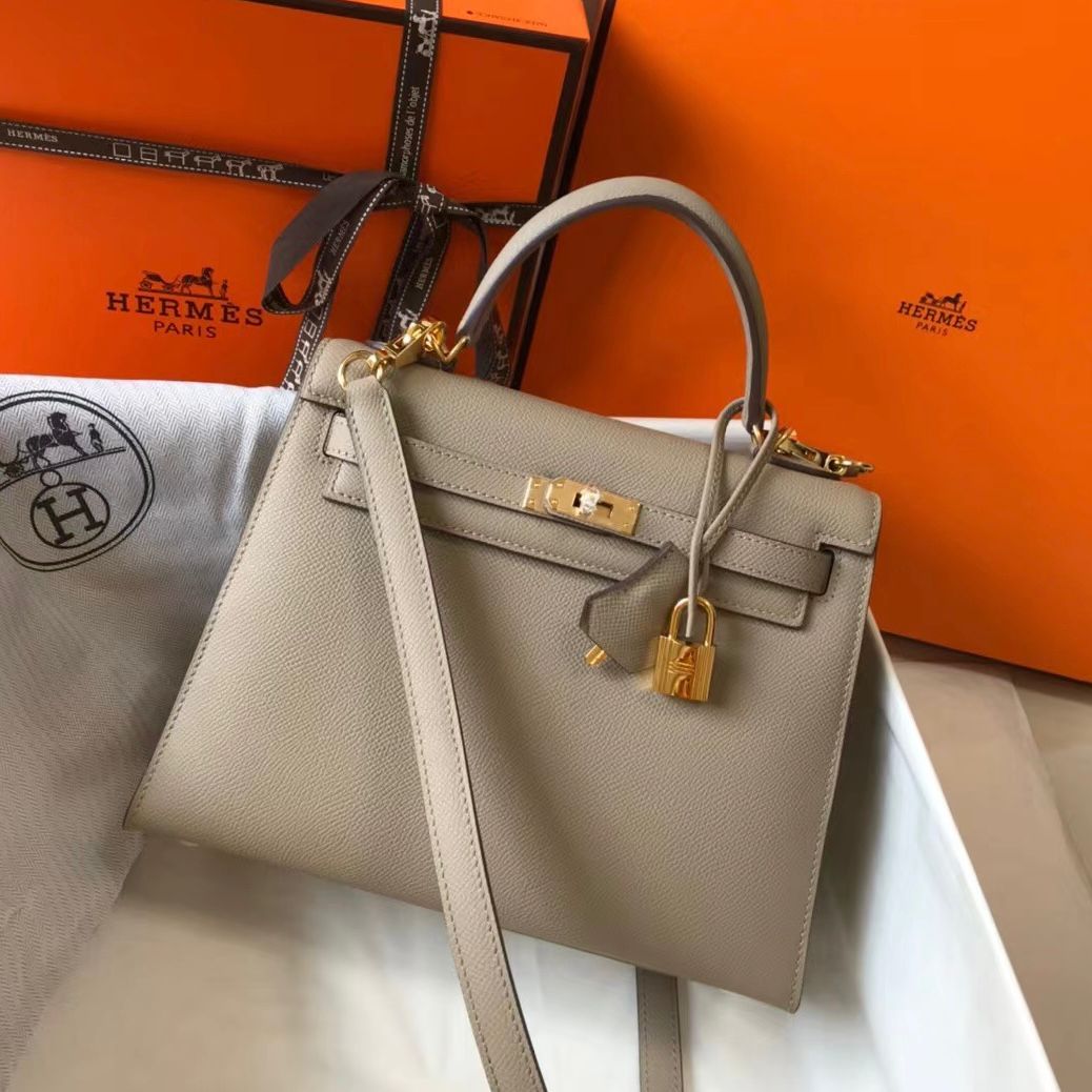 Hermes Kelly 25Cm Caviar leather Bag