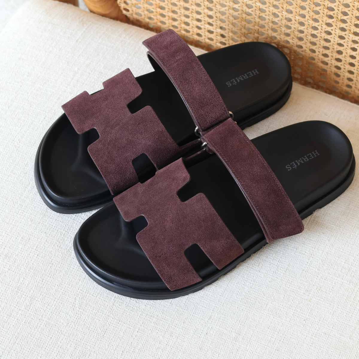 Hermes Chypre Men Slipper Velvet