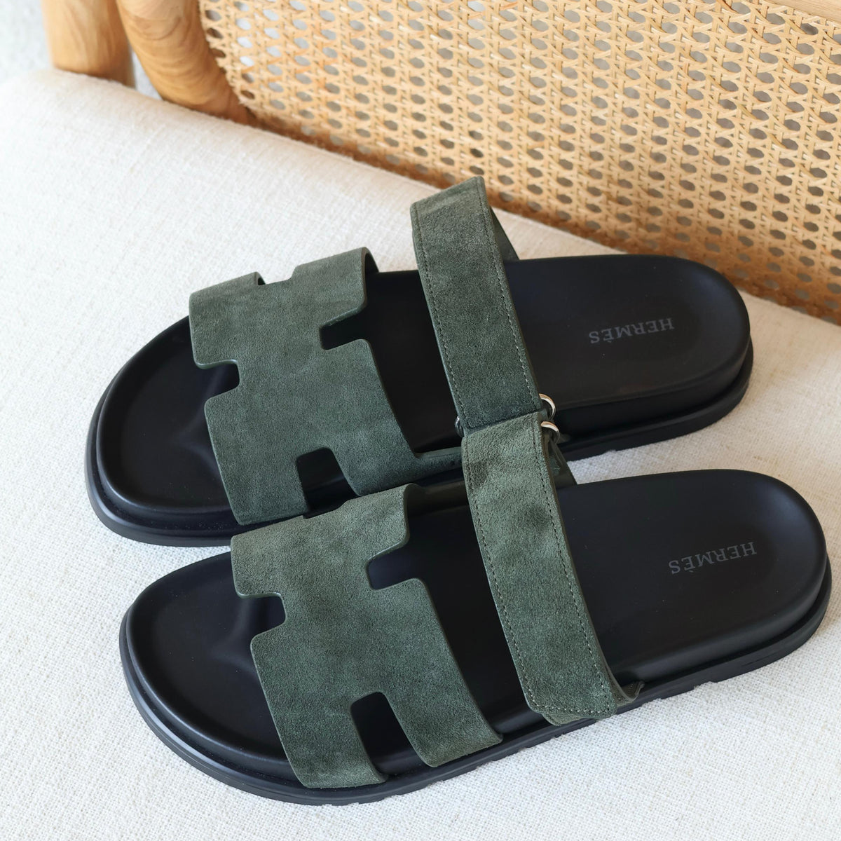 Hermes Chypre Men Slipper Velvet