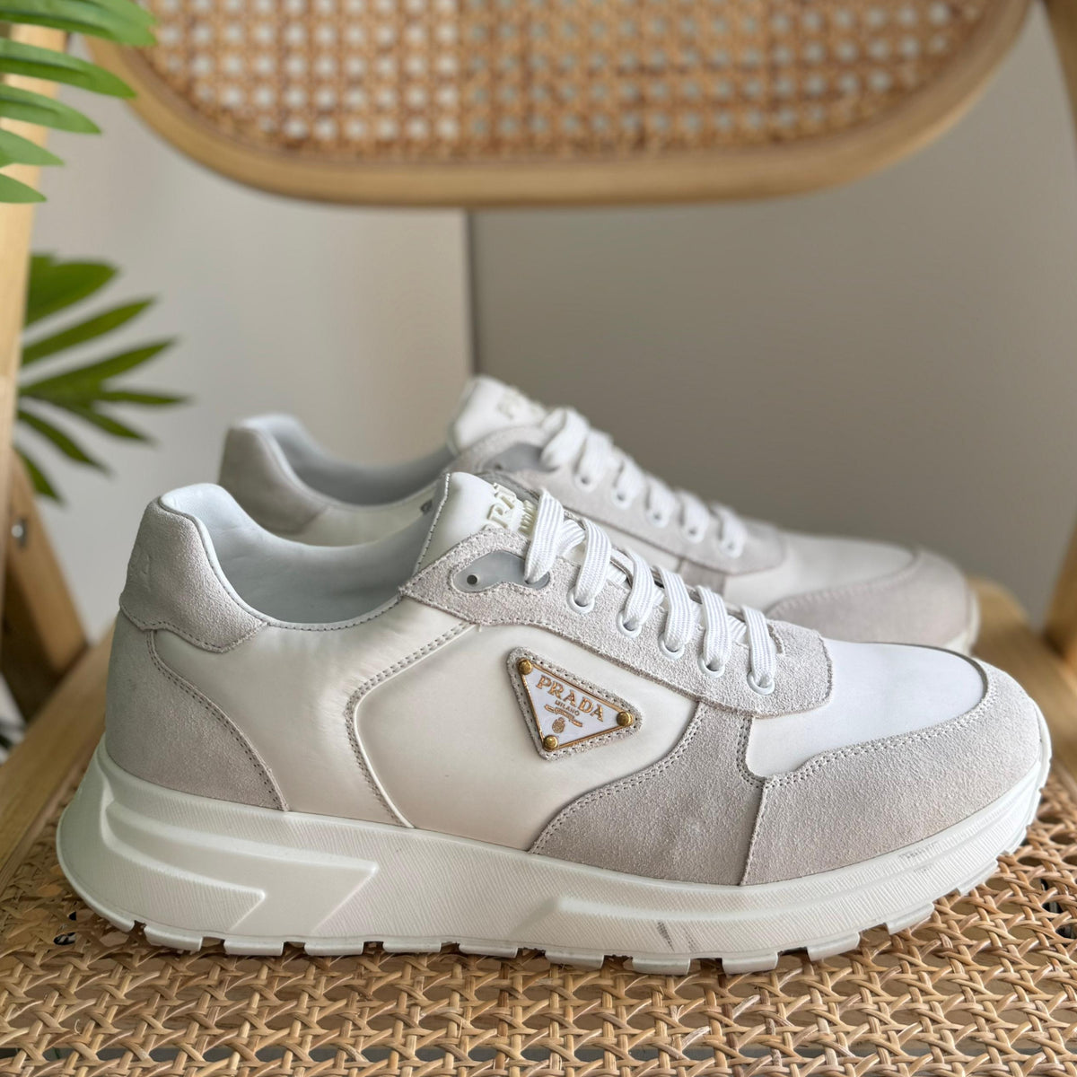 Prada Prax 2.0 Re-Nylon and Suede Sneakers Men