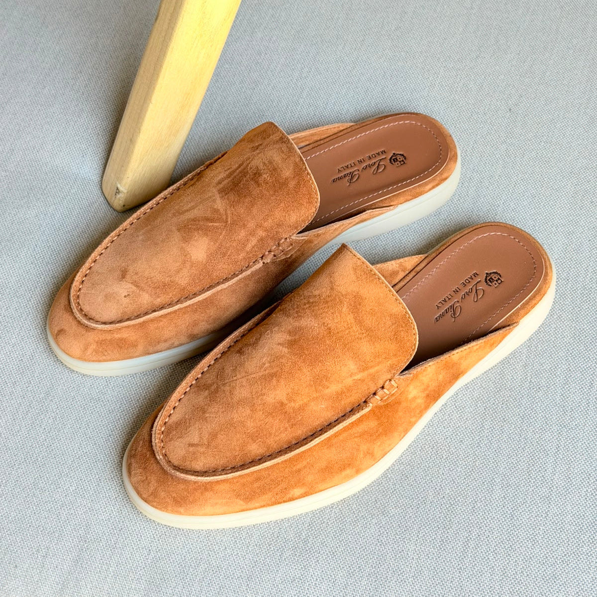 Loro Piana Babouche Walk Mules Suede Men