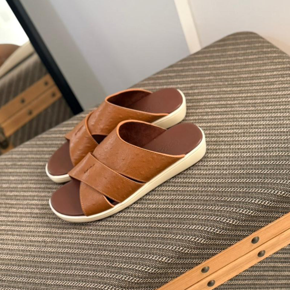 Loro Piana Palm Walk Sandals Ostrich Men