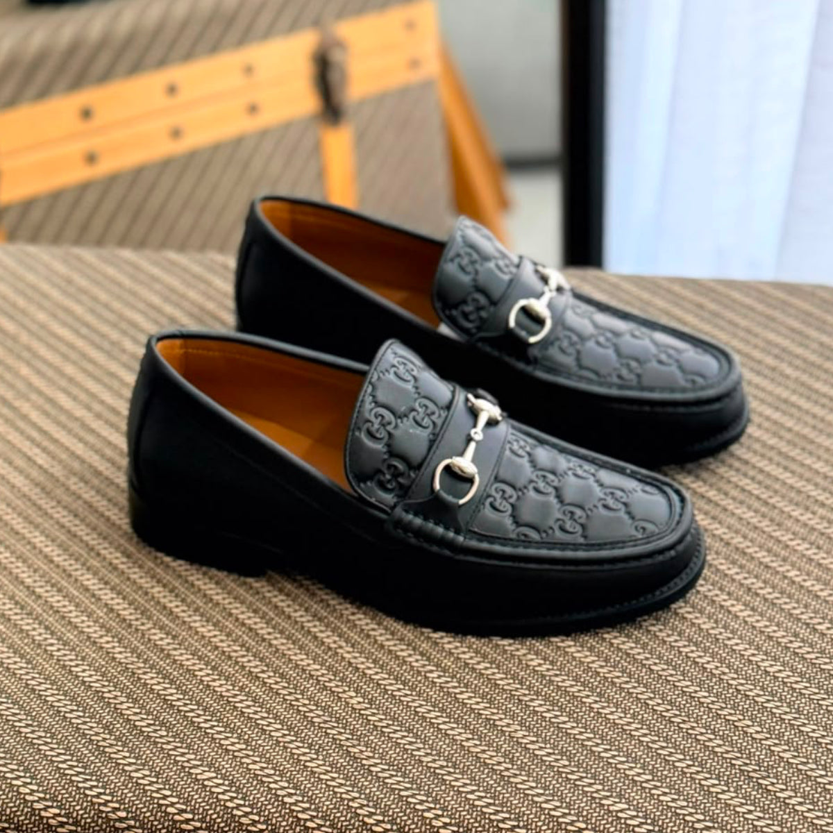 Gucci Horsebit Loafers GG Pattern Men