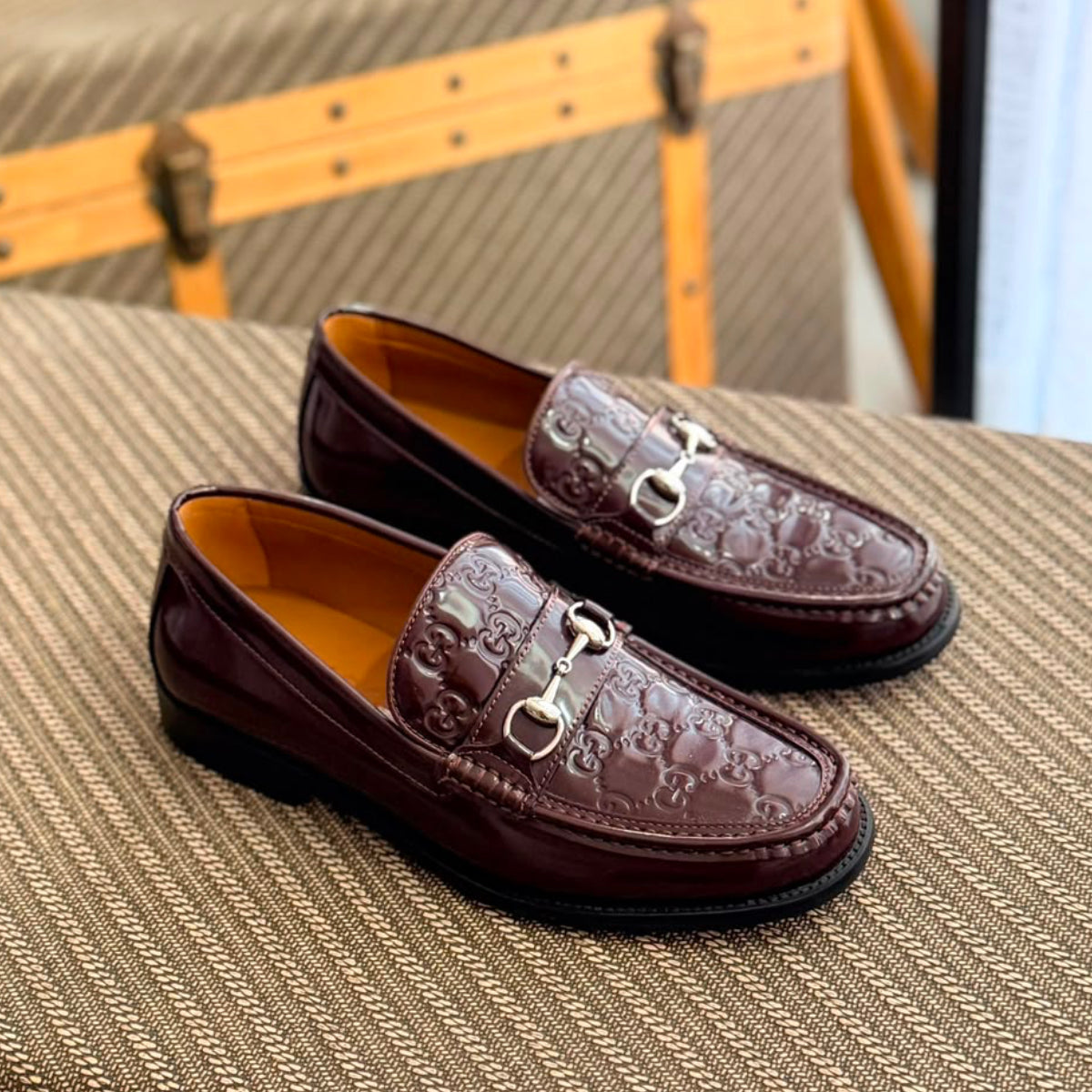 Gucci Horsebit Loafers GG Pattern Men
