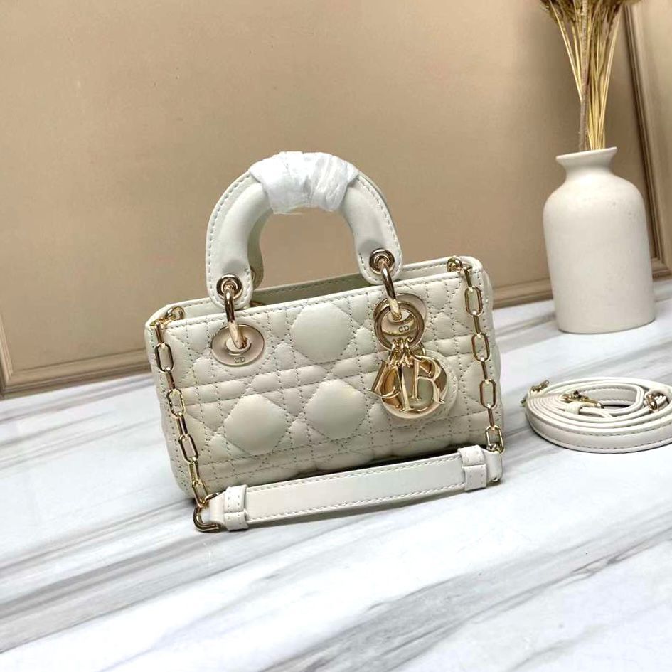 Dior Lady D-JOY Latte Cannage Lambskin Micro Bag