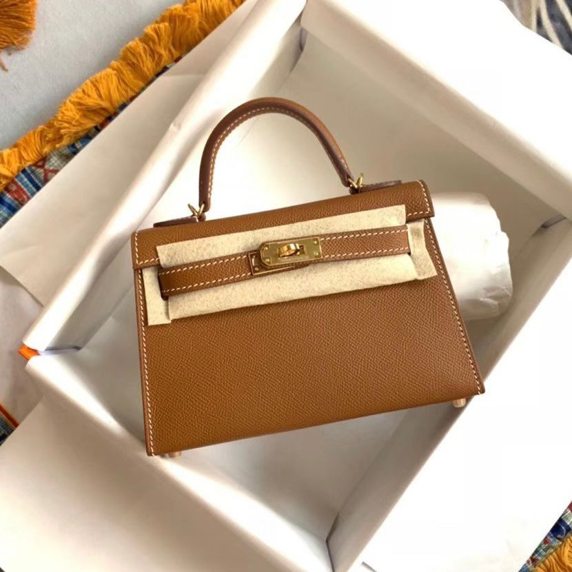 Hermes BN Kelly Togo Caviar 21CM Bag