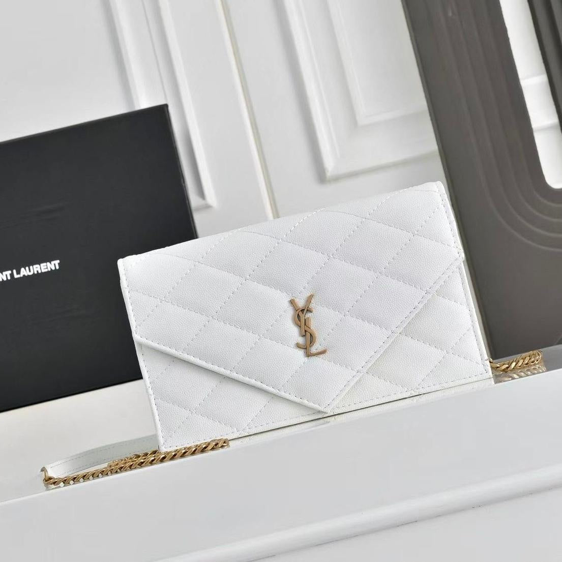 Saint Laurent Cassandre envelope chain wallet