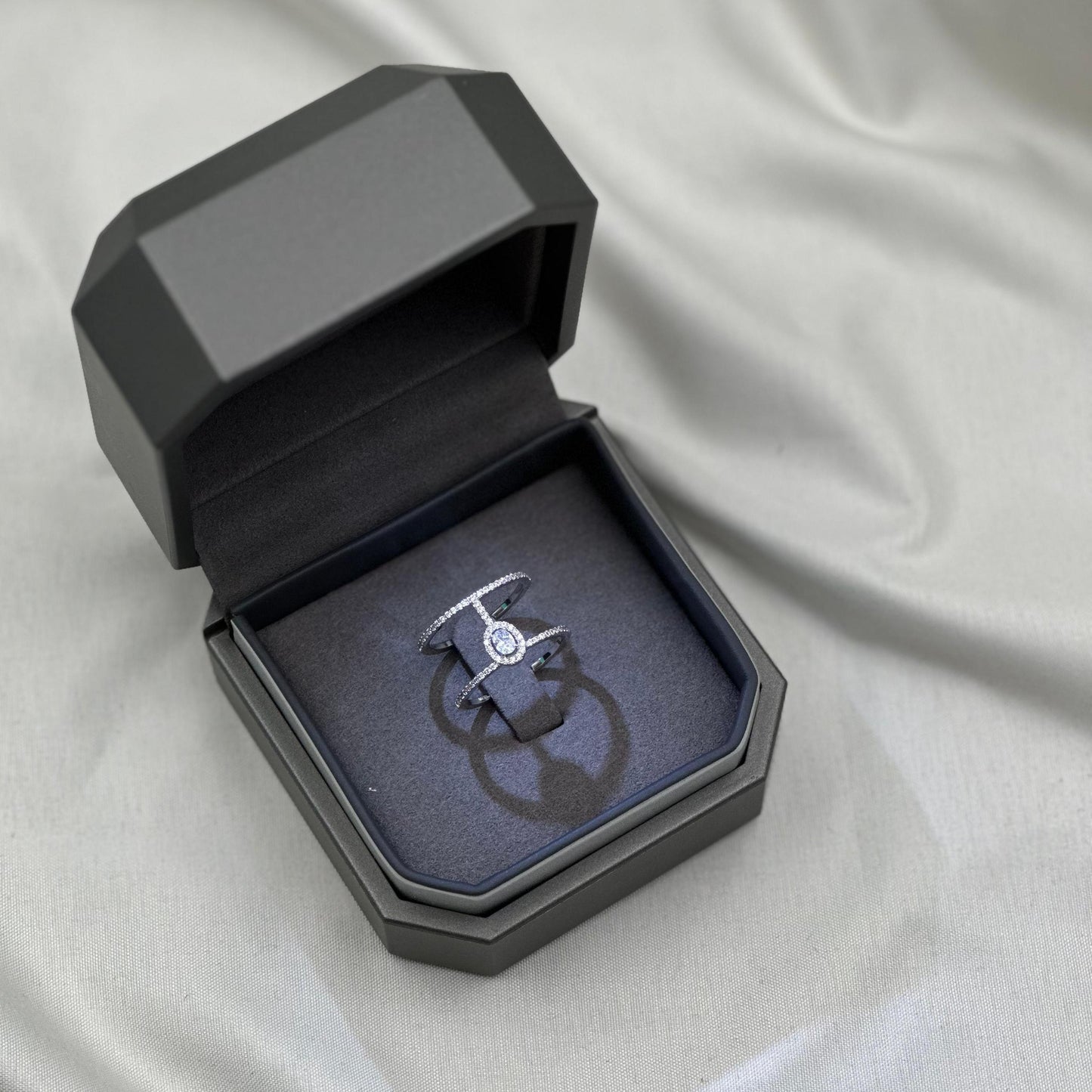 Messika Glam'Azone 2 Rows Pavé Diamond Ring