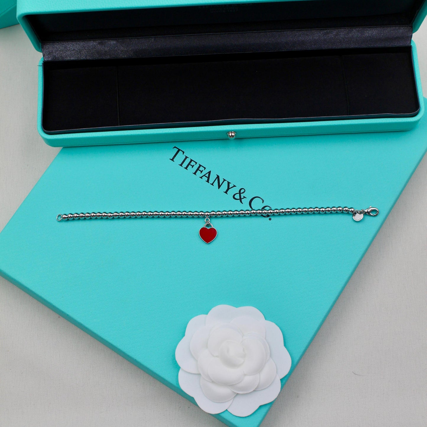 Tiffany Mini Heart Tag Bead Bracelet