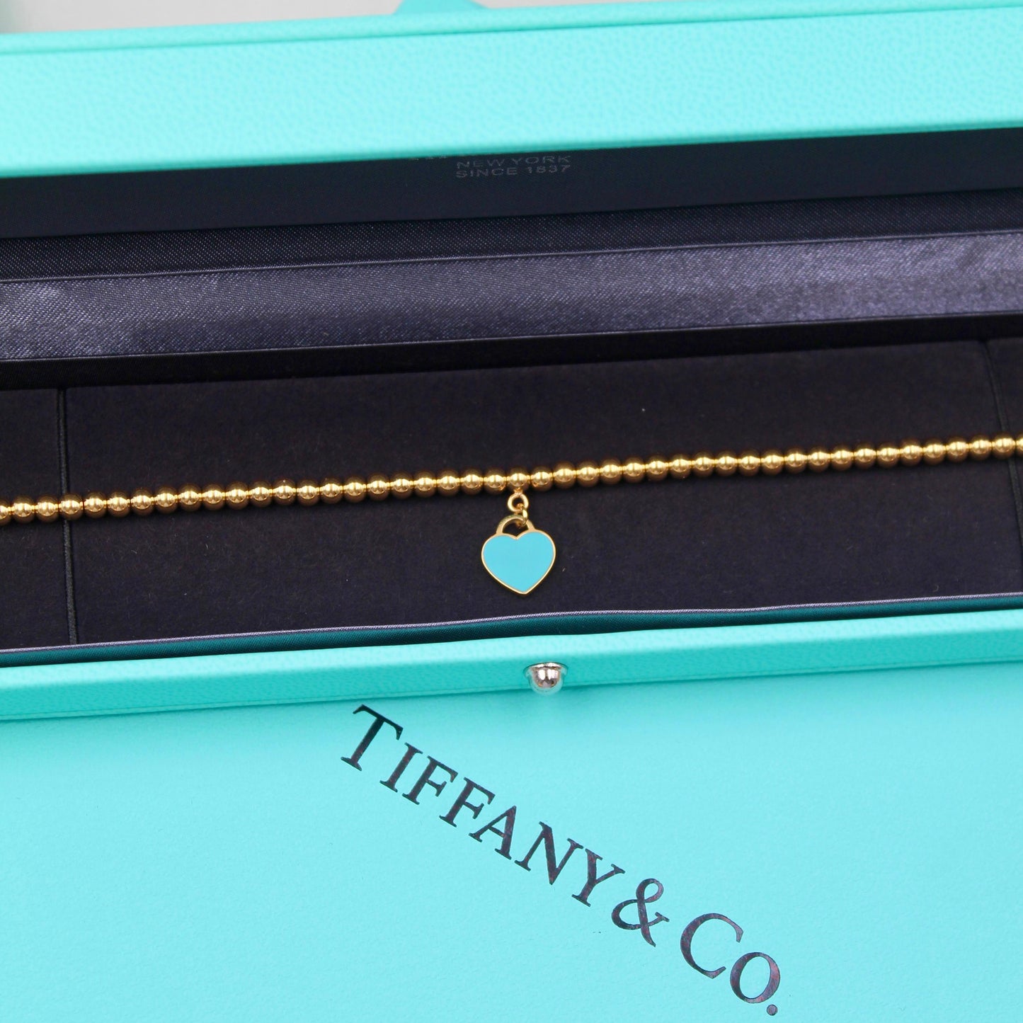 Tiffany Mini Heart Tag Bead Bracelet